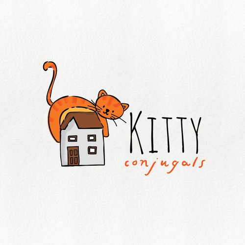 Whimsical cat sitter logo