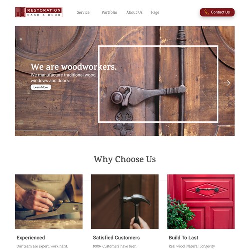 Web Design Concept for Woodworkers Company