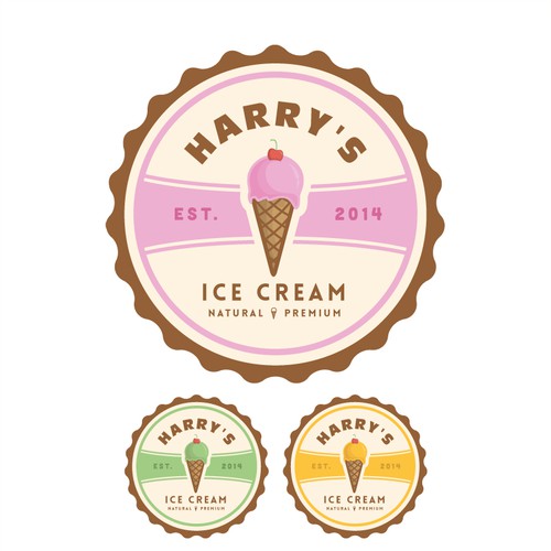 Logo for a premium natural icecream scoop shop