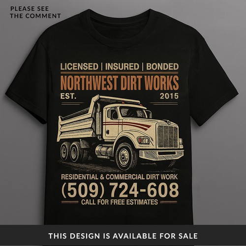 Customizable Construction, Dirt Works & Excavation T-shirt (This Design Is Available For Sale) 