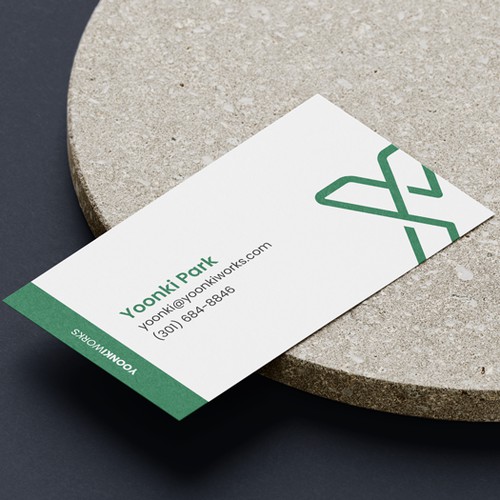 Clean business card for mechanical engineering consultant: Yoonki Works
