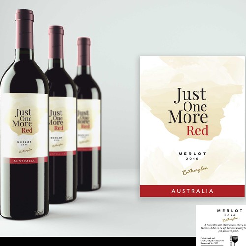 Just One More Wine Label Design