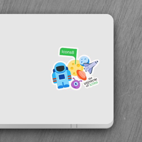 Icons8 sticker for the back of a laptop