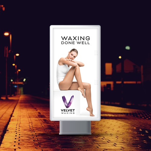 Billboard print design for waxing salon