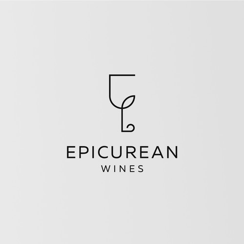 Simple logo with double meaning for Epicurean Wines.