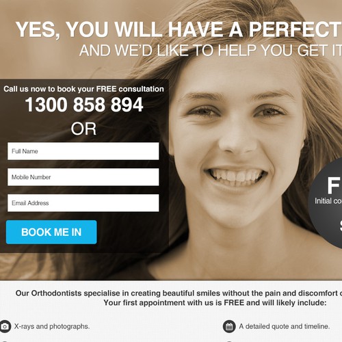 Responsive Invisalign Landing Page for Teenage Girls