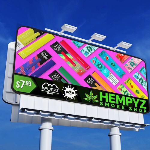 Pop and Puff bar vape billboard design