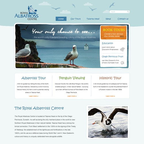 Web design for Royal Albatross Centre