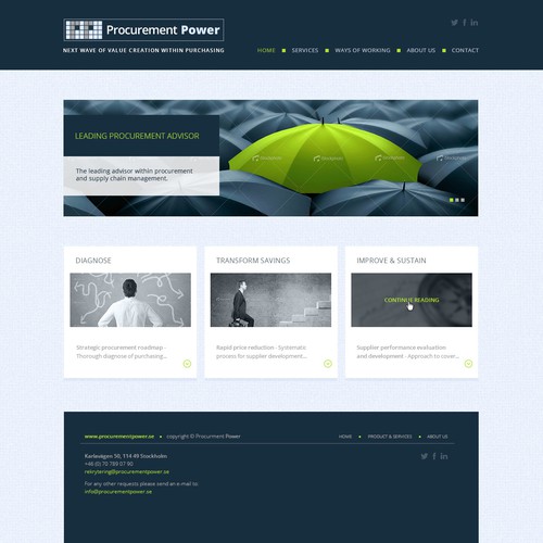 Website design for Procurement Power