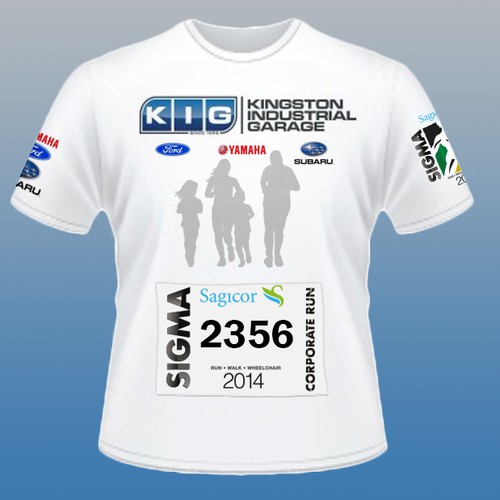 Create a stand out winning t-shirt design for a charity run.