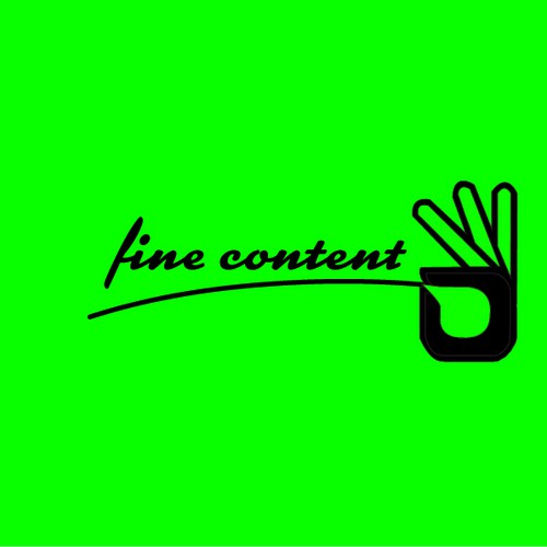 Create a bold, slick, stylish logo for a talented writer under the name: fine content