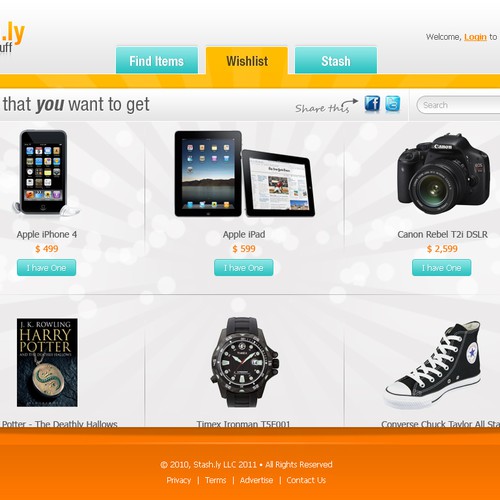 Stash.ly: A Wishlist you can share with your friends