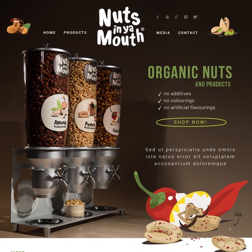 Web design for dietary products