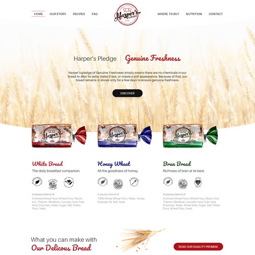 Website Concept Design for a Bakery