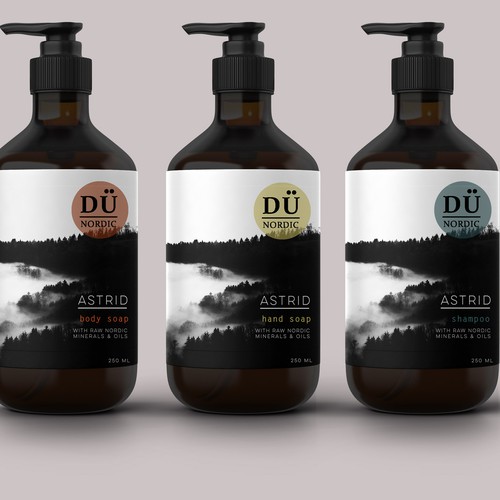 Label design for Nordic cosmetic line