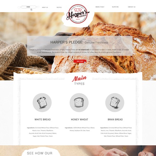 Web Design for bread company