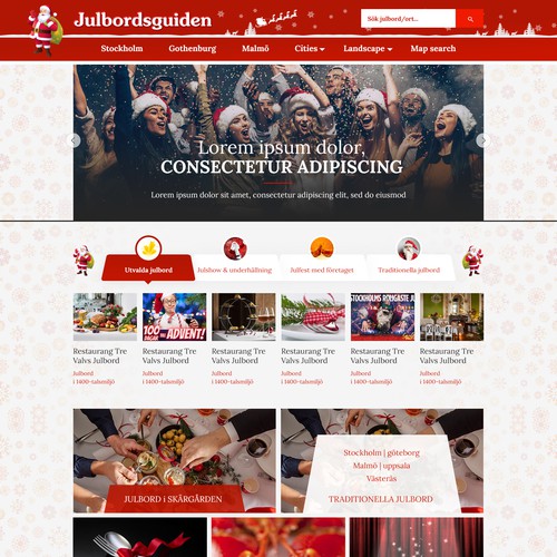 Redesign of a big Christmas dinner/buffet site!