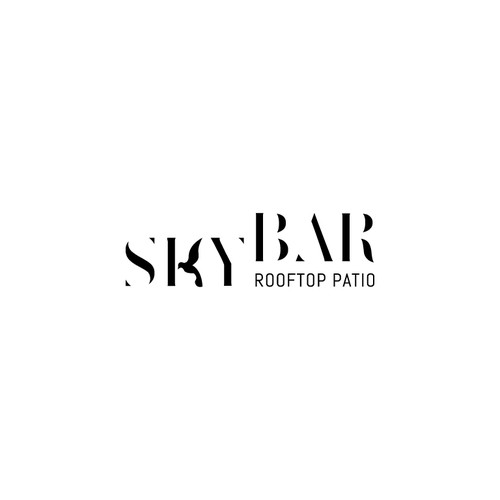 Minimal logo for rooftop bar