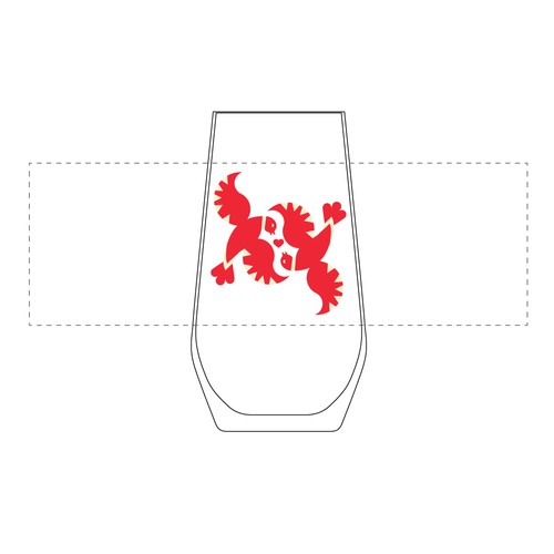 Love birds illustration for drinking glasses inspired by Valentine's day