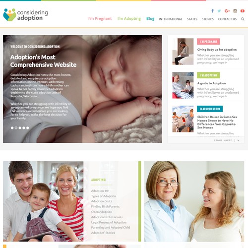 Homepage for Non-Profit Adoption Website