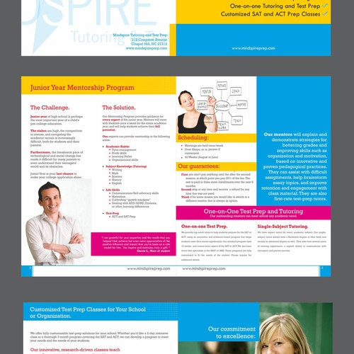 Create the next brochure design for Mindspire Tutoring and Test Prep