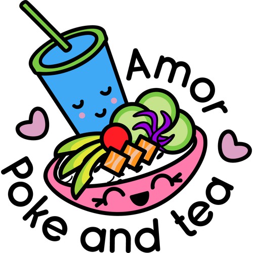 Fun logo for poke bowl restaraunt