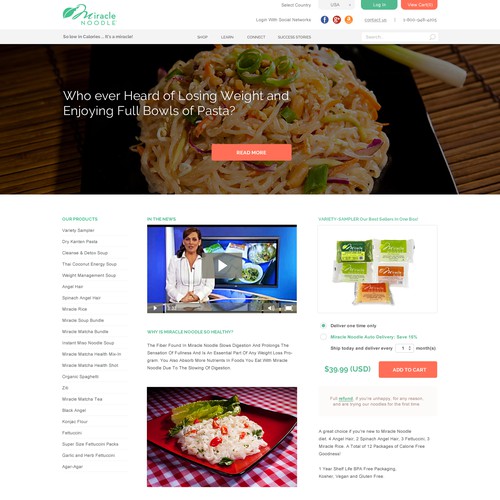 Landing Page For Food Product