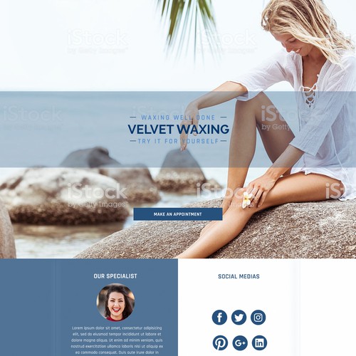 Landing page for a waxing salon V2