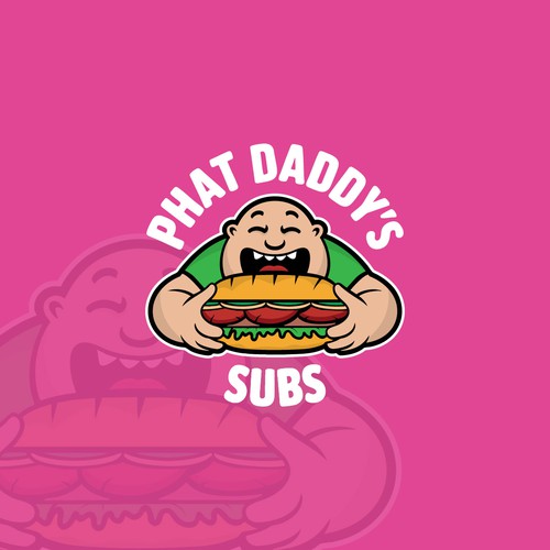 Playful mascot logo for burger shop