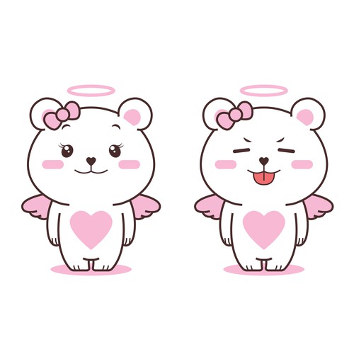 Angel Bear Hair Gummy 2D Design