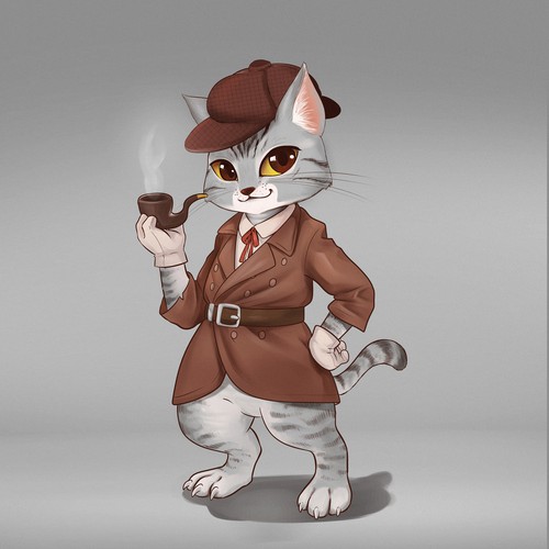 Cat Detective Character Design