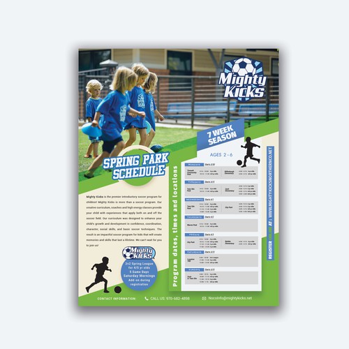 Engaging flyer for youth soccer program