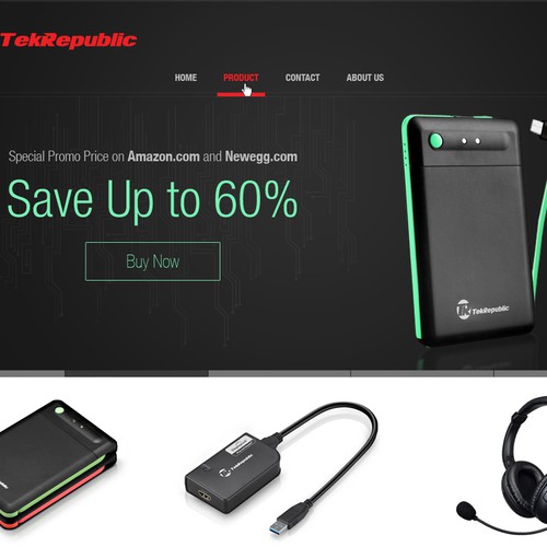 Landing Page for Awesome Consumer Electronics Company!