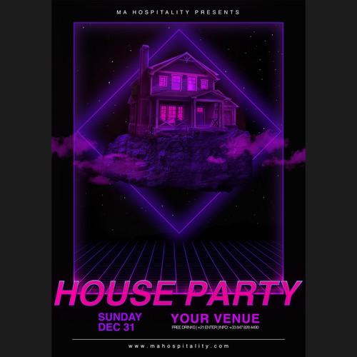 80s House Party Poster
