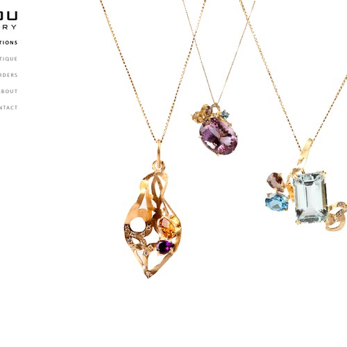 upbeat, youthful and simple but elegant website design for contemporary fine jewelry