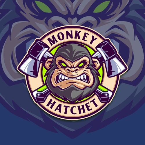 Monkey Hatchet Badge Logo