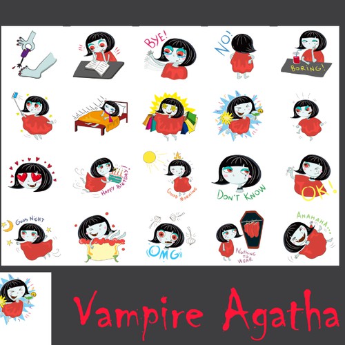 Vampire Agatha sticker pack