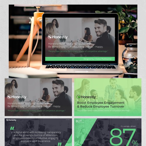 PowerPoint Design for the "Honestly" Project.