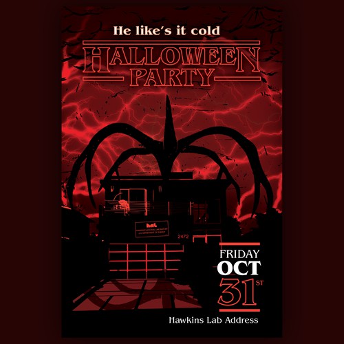 Stranger Things themed Halloween Party Invite