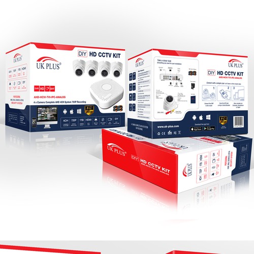 CCTV product Packaging for UK Plus