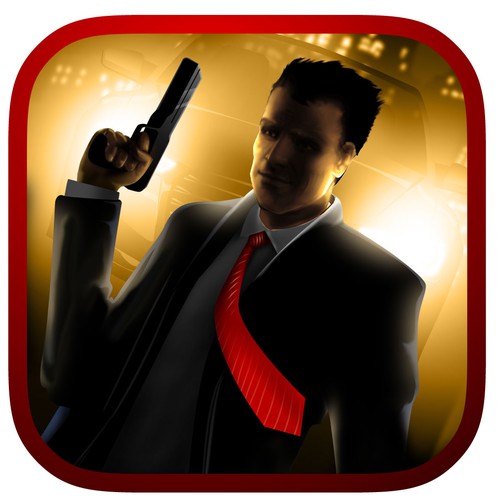 Create an exciting App Store logo for a mafia style rpg game