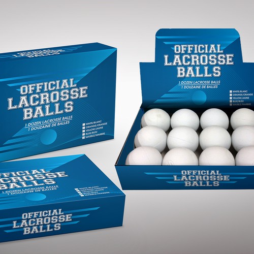 Packaging box for lacrosse balls