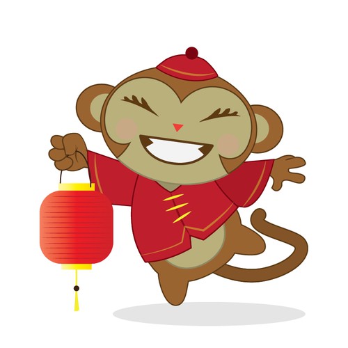 Create a monkey, the mascot of the 2016 Chinese New Year