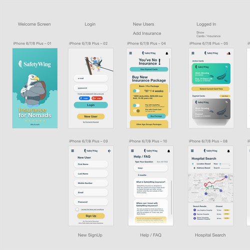 Travel Insurance App Design