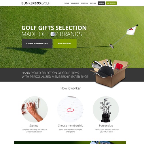 Golf Subscription Box Website