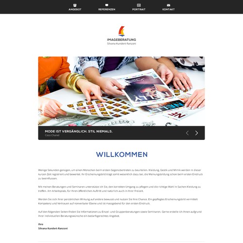 website design für Silvana Kundert Imageberatung