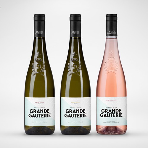 Modern wine label for traditional french vineyard