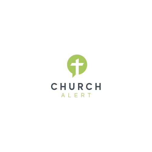 Minimal logo design for a church alerting app