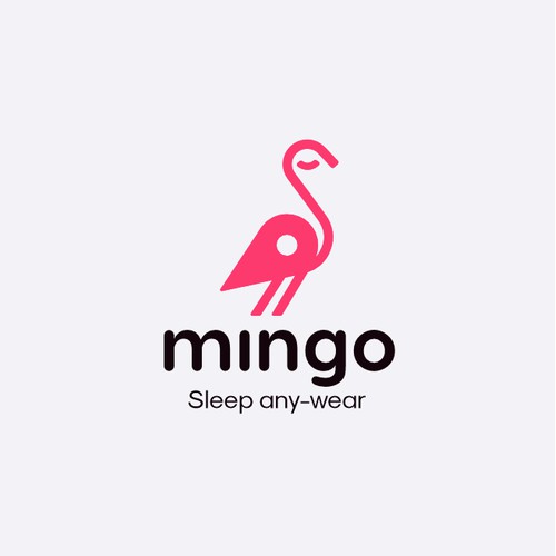 Sleeping Flamingo for a pillow brand