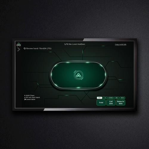 modern table design for poker online game